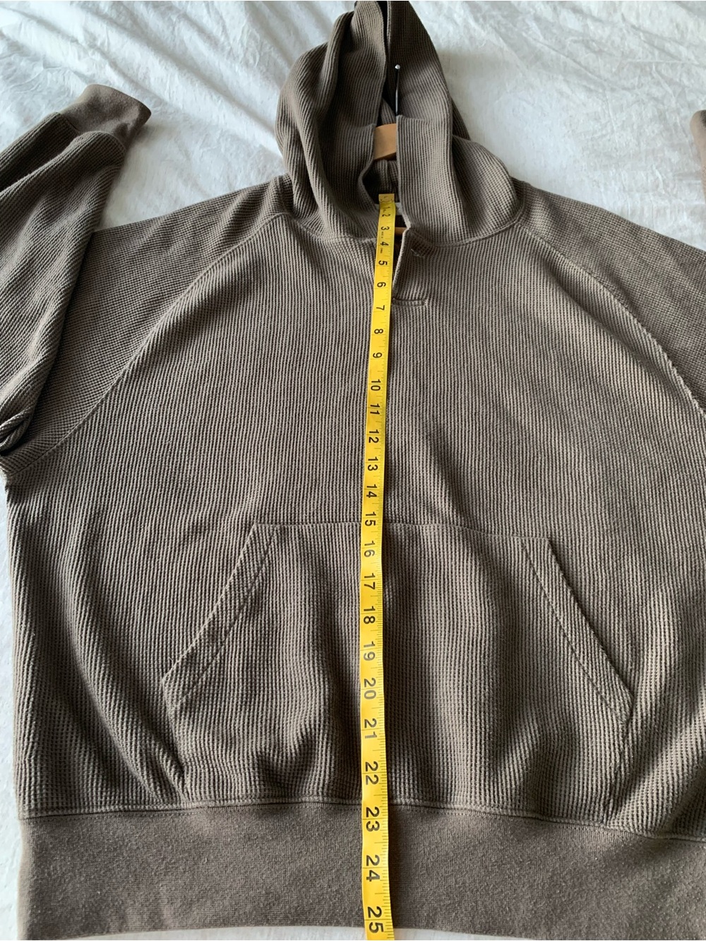 Essentials Fear of God Hooded Waffle Knit Pullover - Taupe size 14/16 or L - Picture 6 of 8